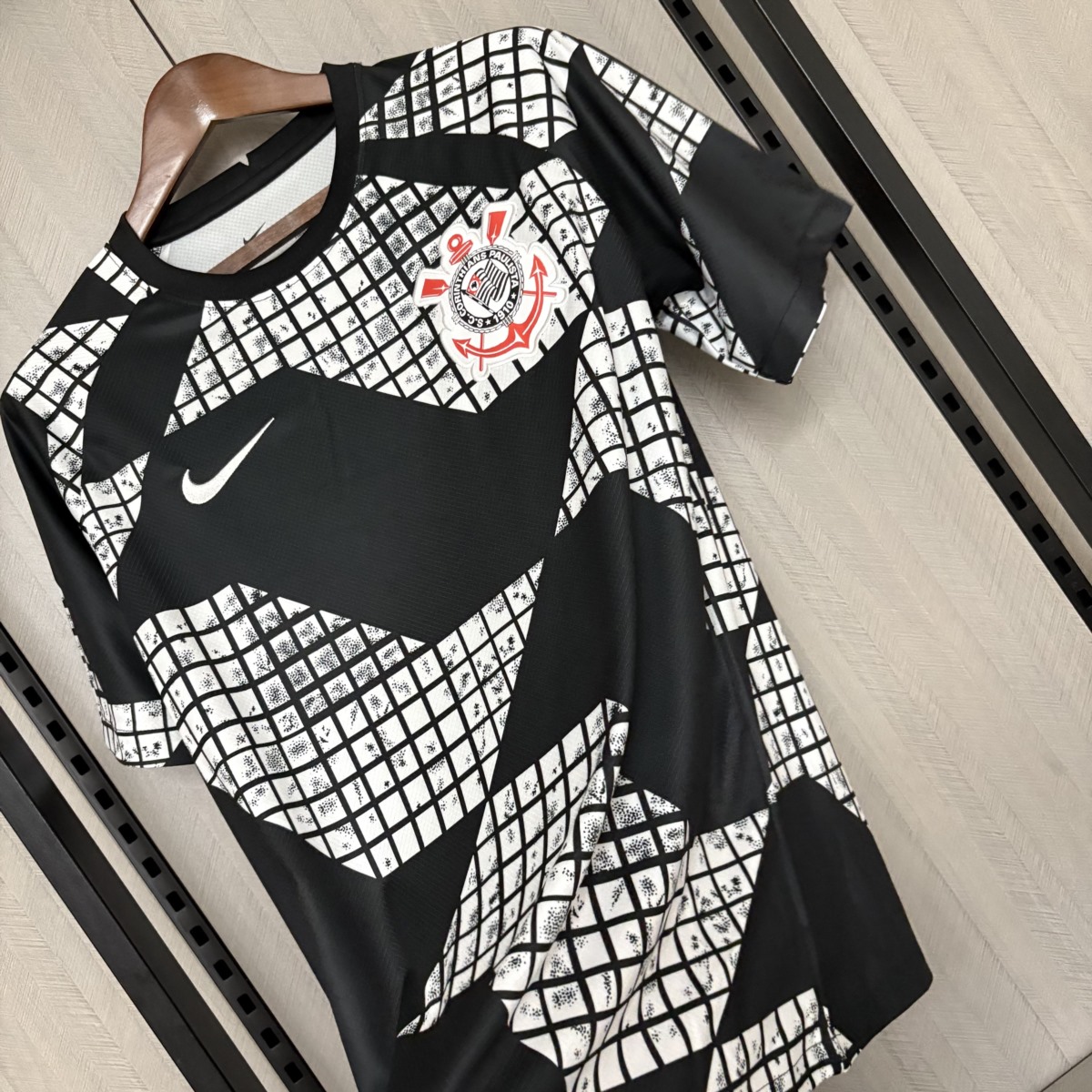 2025/26 Corinthians Black and White Jersey Fan Version