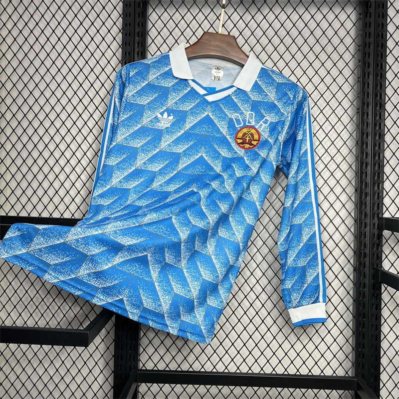 Retro Germany DDR 1988 Away Long Sleeve jersey Fan Version