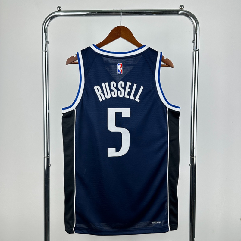 NBA Dallas Mavericks V-Neck Royal Blue Jersey RUSSELL#5 S-XXL