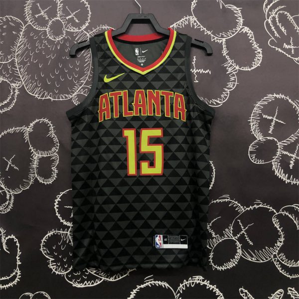 NBA Altanta Hawks V-Neck Black Jersey CARTER#15 S-XXL