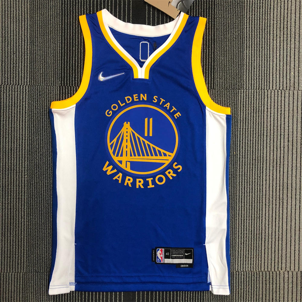 NBA Golden State Warriors V-Neck 75th anniversary Blue Jersey THOMPSON#11 S-XXL