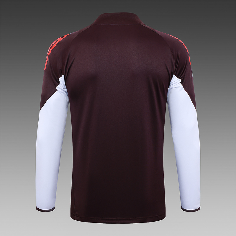24/25 Bayern Munich Red-brown Long-sleeved half-pull training kit Football team kit