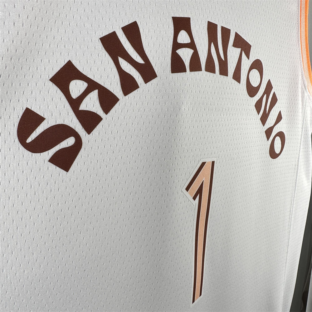 NBA San Antonio Spurs WEMBANYAMA#1 2024 White City Edition Swingman Jersey S-XXL