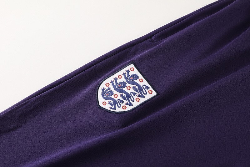 2024 England purple Long-sleeved half-pull training kit Football team kit