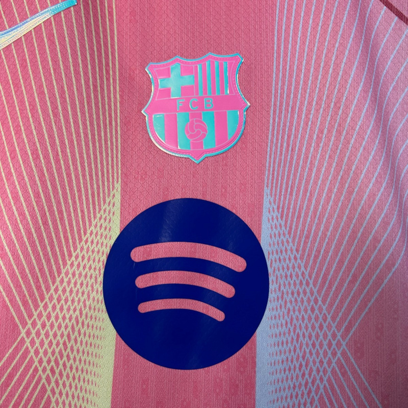 2025/26 Barcelona Special Edition Pink jersey kids Kits size: 16-28
