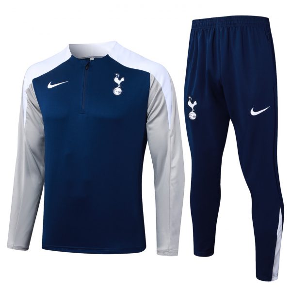 202526 Tottenham Royal blue Long-sleeved half-pull training kit Football team kit