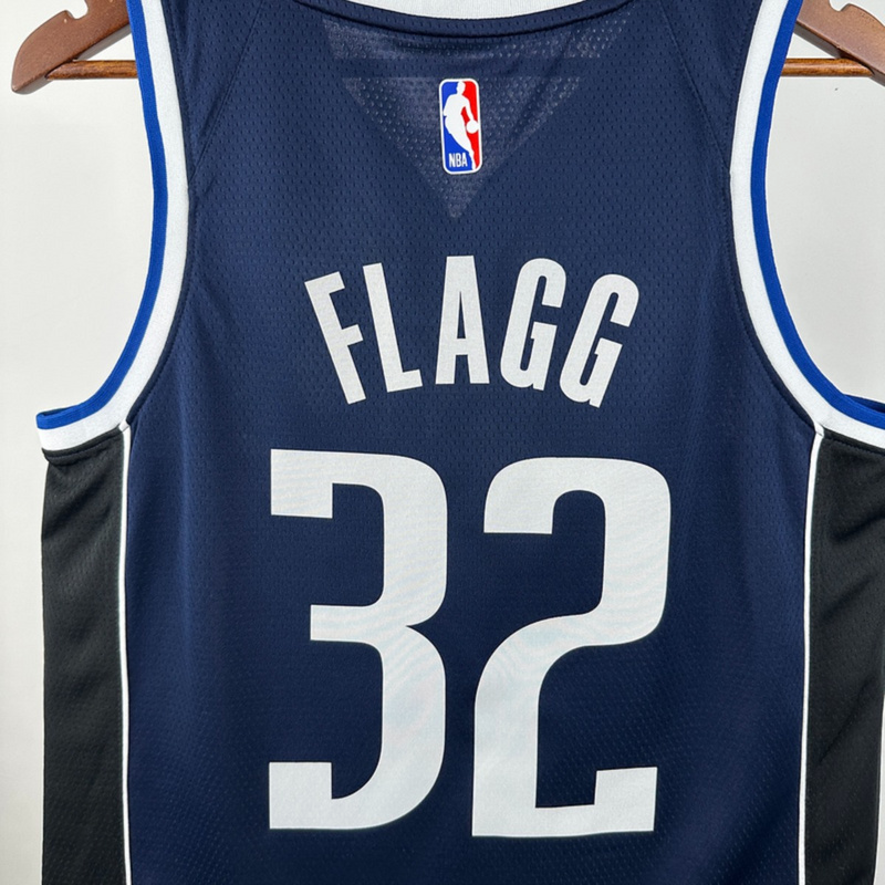 NBA Dallas Mavericks V-Neck Royal Blue Jersey FLAGG#32 S-XXL
