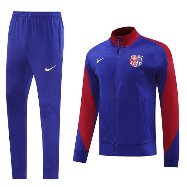 2024 Barcelona Blue Jacket Training Suit Set Football Team Shirt Sports Fashion