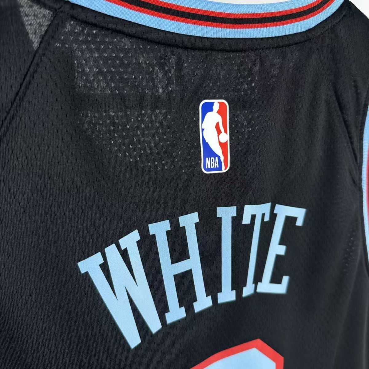 NBA Chicago Bulls 2026 City Edition Black Jersey WHITE#0