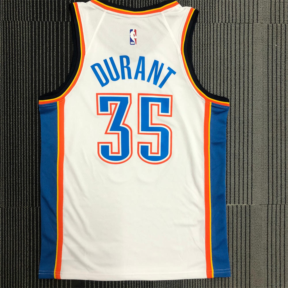 NBA Oklahoma City Thunder V-Neck White Jersey DURANT#35 S-XXL