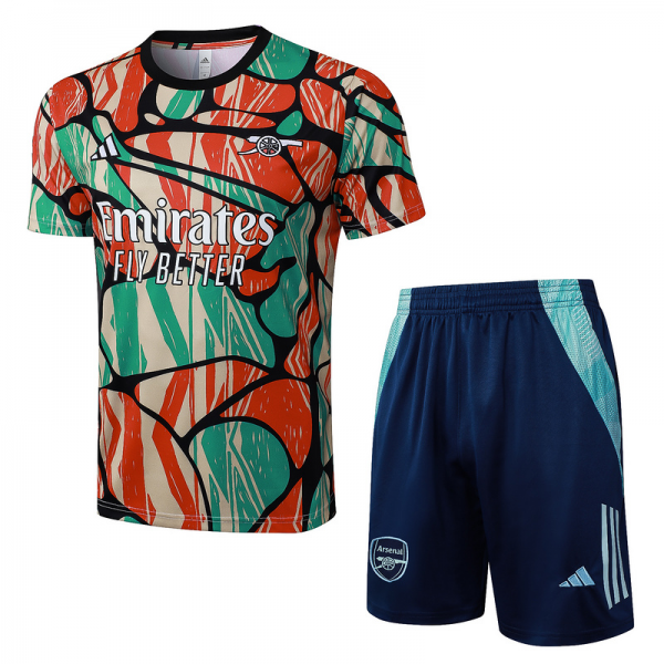 24/25 Arsenal Red Green Training Set Shirt and Shorts