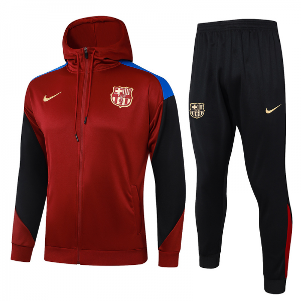 2024/25 Barcelona Red Hoodie Jacket Kit Set Football Team Shirt Sports Fashion