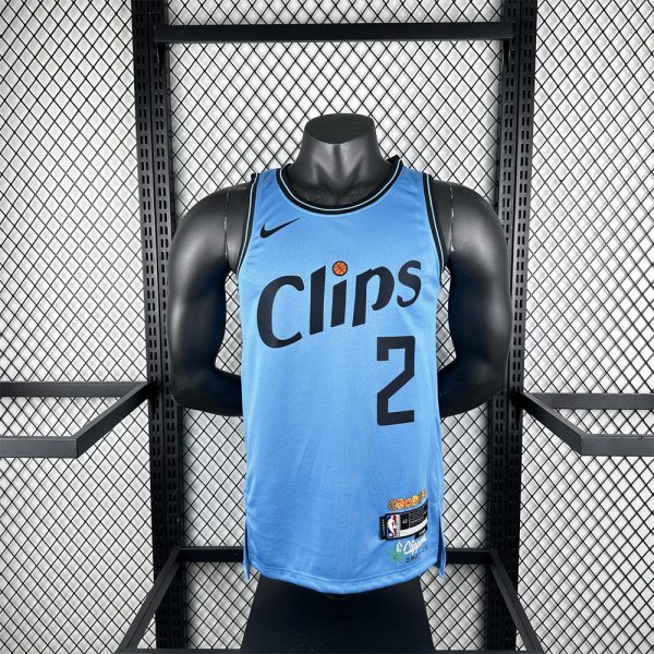 NBA Los Angeles Clippers 24/25 City Edition Round Neck Blue Jersey LEONARD#2 S-XXL