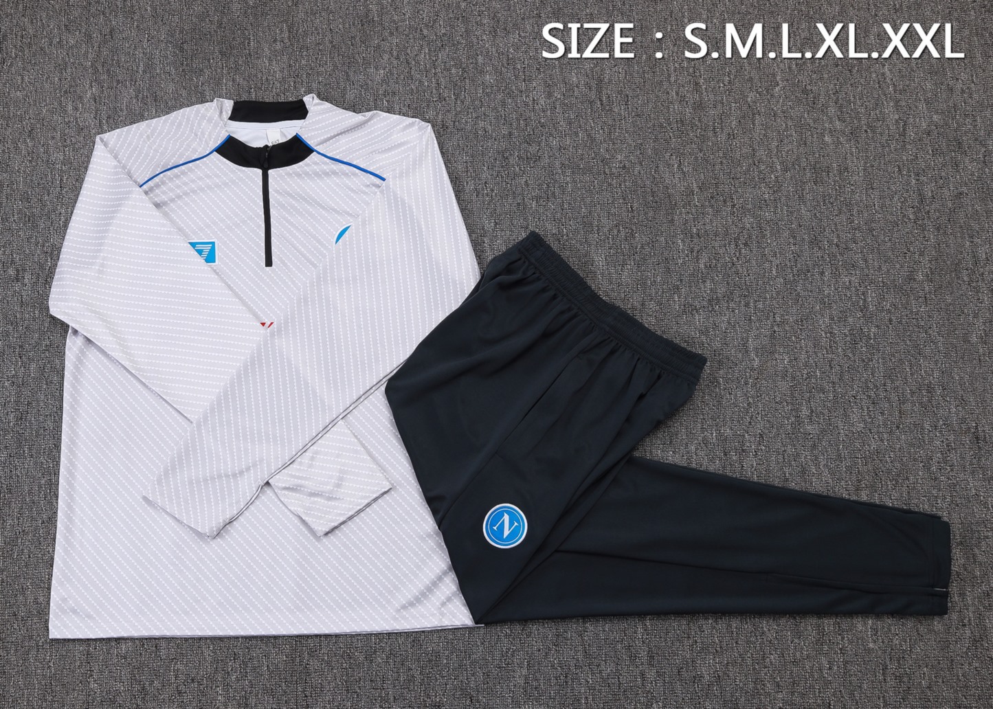 2025/26 Naples light gray Long-sleeved half-pull training kit Football team kit