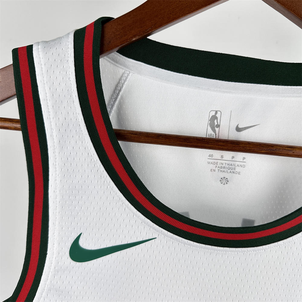 NBA Milwaukee Bucks 2018 Round Neck White jersey ANTETOKOUNMPO#34 S-XXL