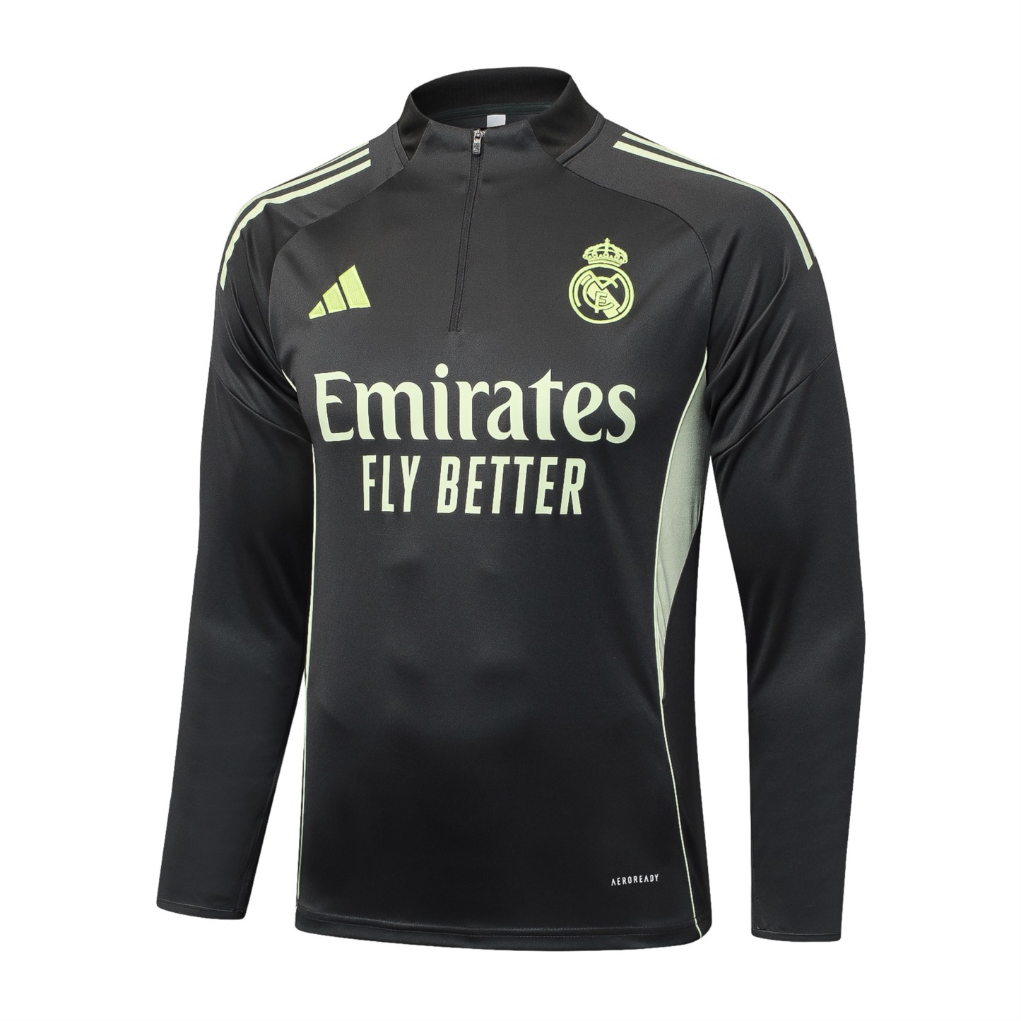 202526 Real Madrid grayish green Long-sleeved half-pull training kit Football team kit