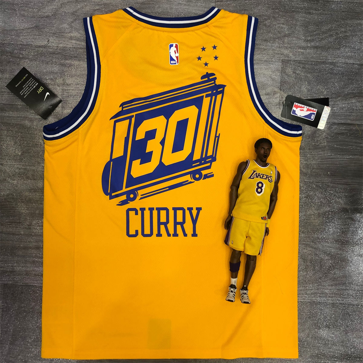 NBA Golden State Warriors Round neck Yellow Jersey CURRY#30 S-XXL