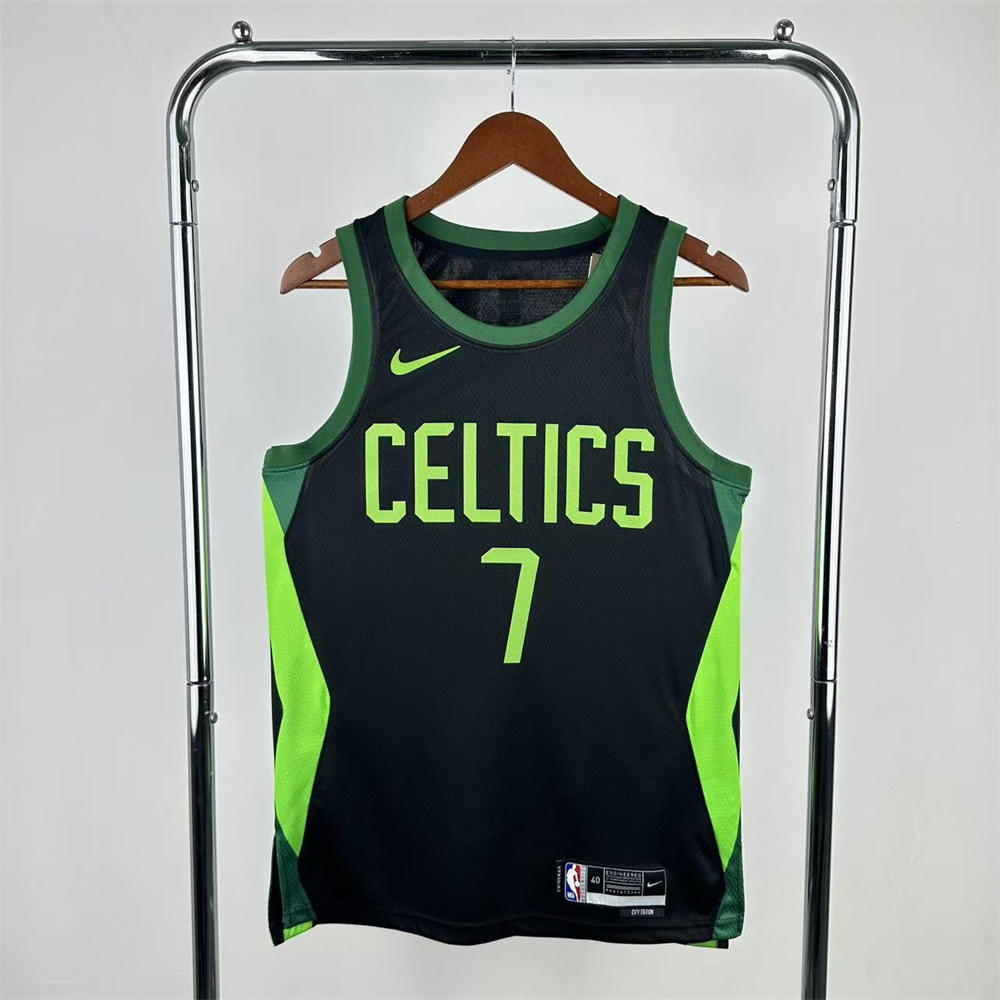NBA Boston Celtics 24/25 City Edition Round Neck Black Jersey BROWN#7 S-XXL