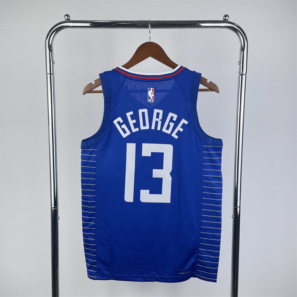 NBA Los Angeles Clippers 2023 V-Neck Blue Jersey GEORGE#13 S-XXL