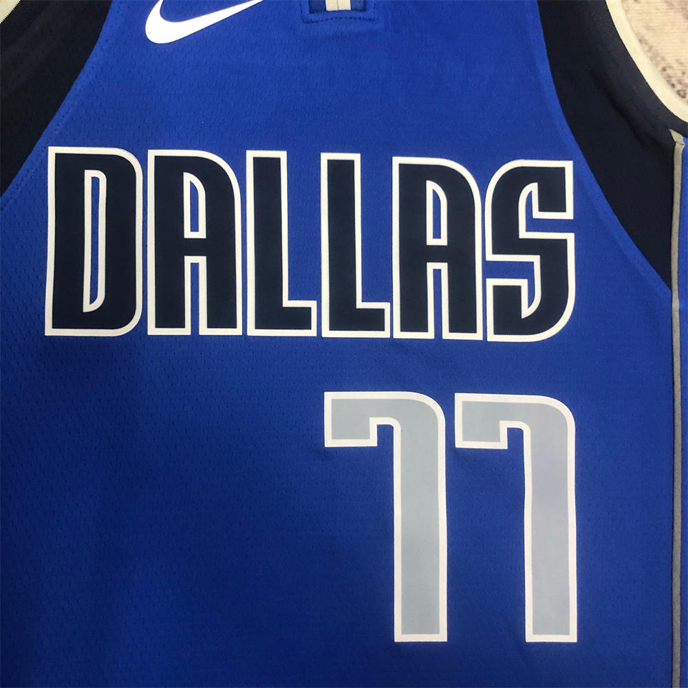 NBA Dallas Mavericks V-Neck Blue Jersey DONCIC#77 S-XXL