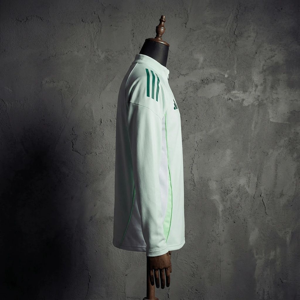 2025/26 Zaragoza Half-Pull long Sleeve Light Green Hoodie