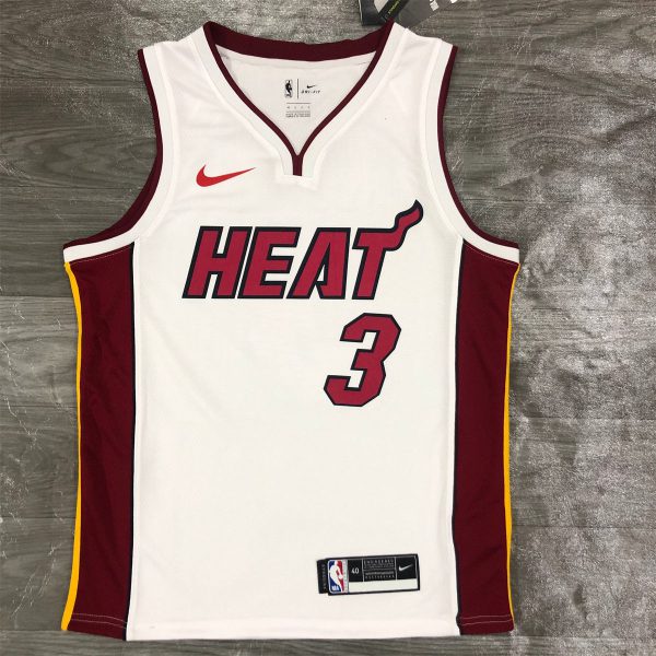 NBA Miami Hearts V-Neck White Jersey WADE#3 S-XXL