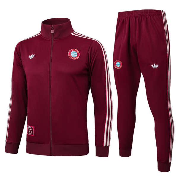 2024/25 Bayern Munich Red Jacket Training Suit Set Football Team Shirt Sports Fashion