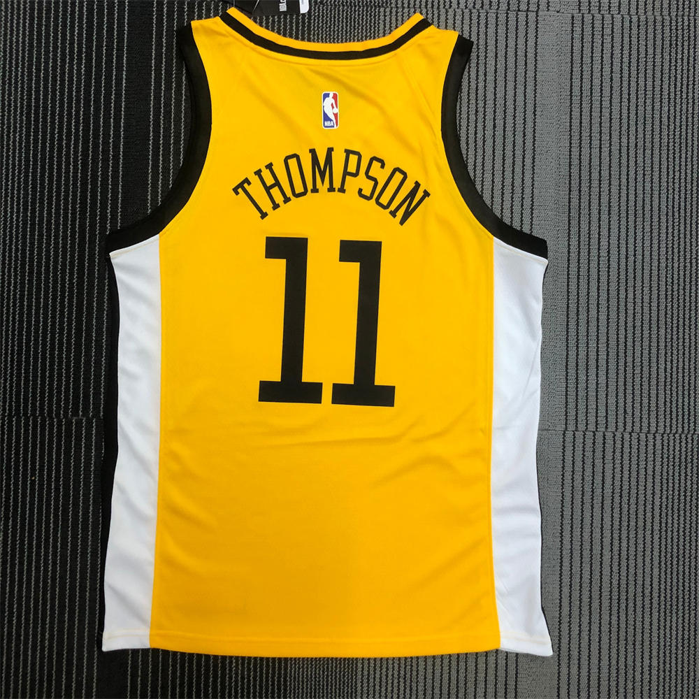 NBA Golden State Warriors V-Neck Yellow Jersey THOMPSON#11 S-XXL