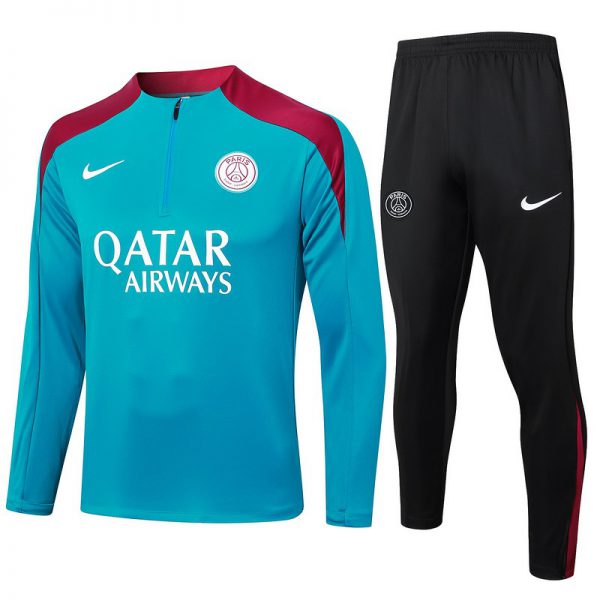 24/25 PSG Blue Long-sleeved half-pull training kit Football team kit