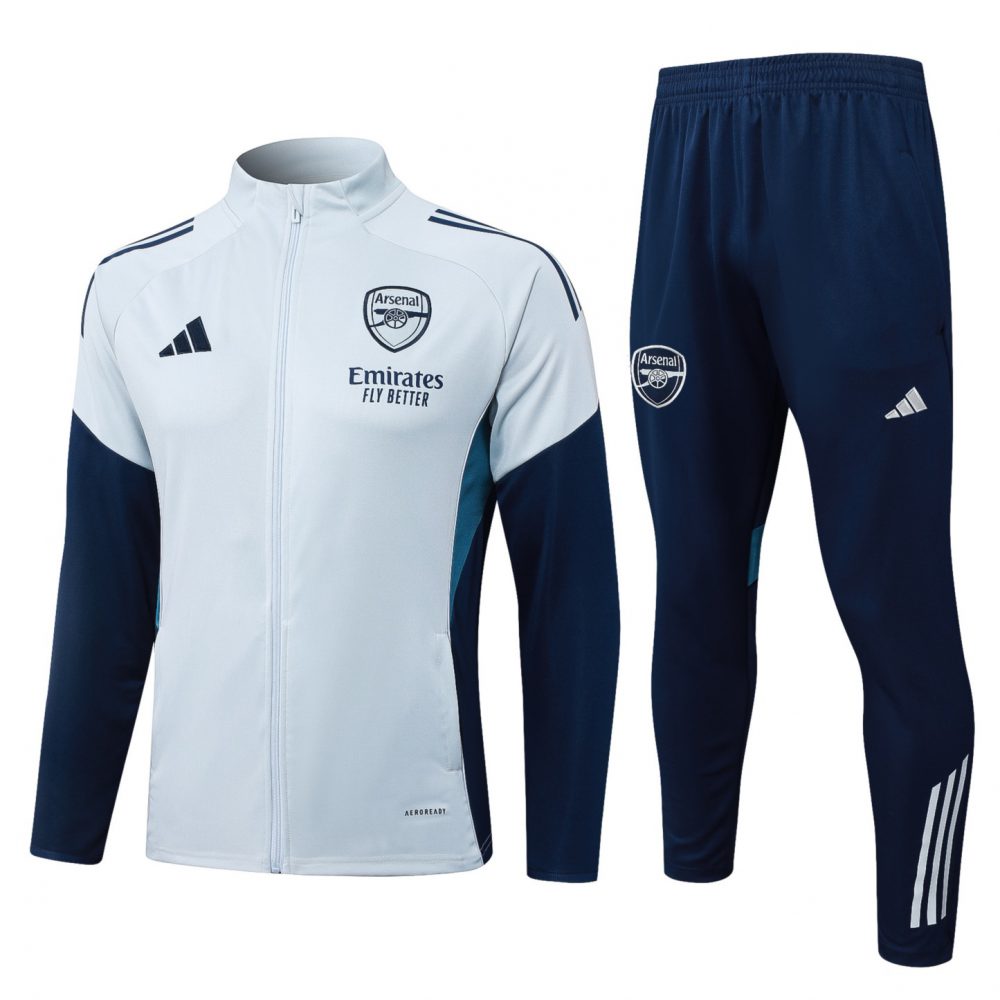 2025/26 Arsenal light gray Jacket Training Suit Set Football Team Shirt Sports Fashion