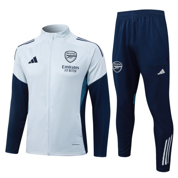 2025/26 Arsenal light gray Jacket Training Suit Set Football Team Shirt Sports Fashion