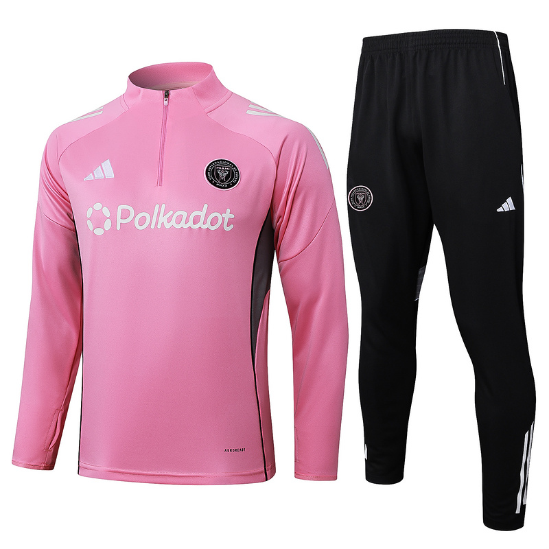 202526 Miami Pink Long-sleeved half-pull training kit Football team kit