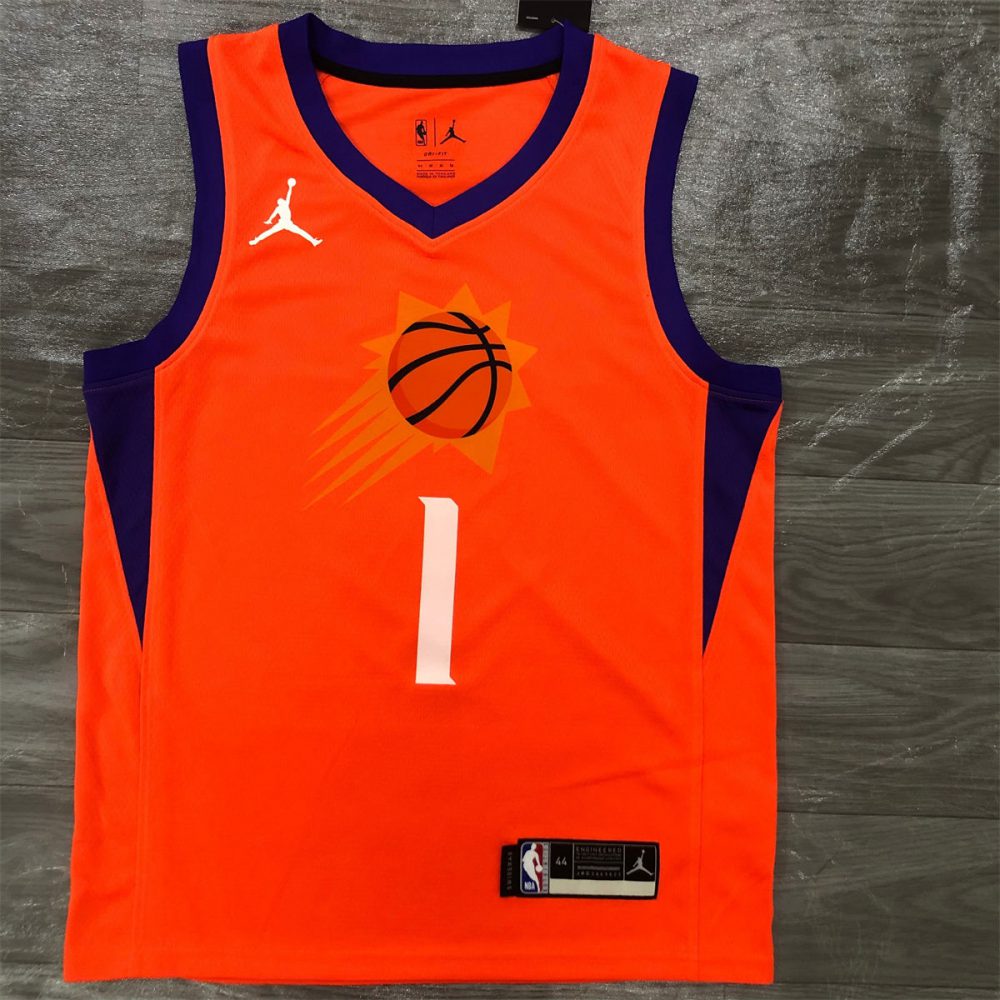 NBA Phoenix Suns V-Neck Orange jersey BOOKER#1 S-XXL