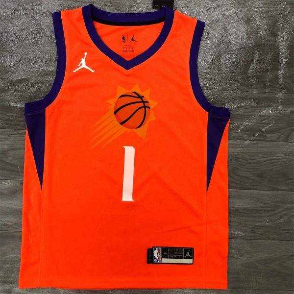 NBA Phoenix Suns V-Neck Orange jersey BOOKER#1 S-XXL