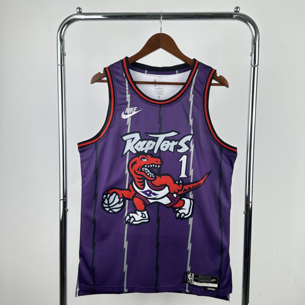 NBA Toronto Raptors Round Neck Purple McGRADY#1 jersey S-XXL