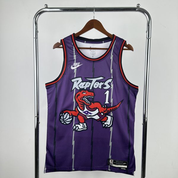 NBA Toronto Raptors Round Neck Purple McGRADY#1 jersey S-XXL