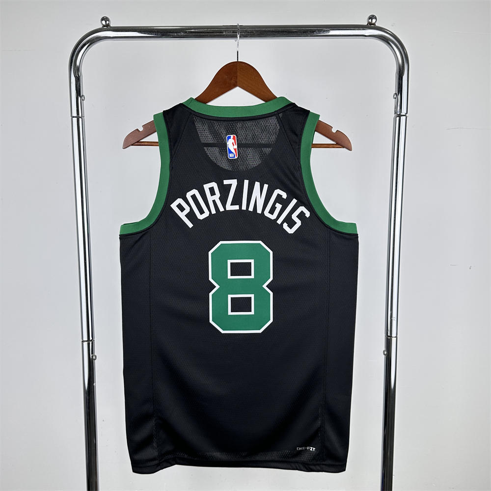 NBA Boston Celtics 2023 Round Neck Black Jersey PORZINGIS#8 S-XXL
