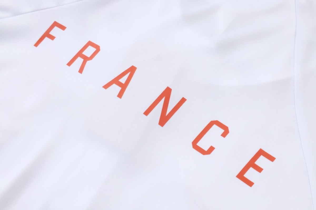 2026 France White Long-sleeved half-pull training kit