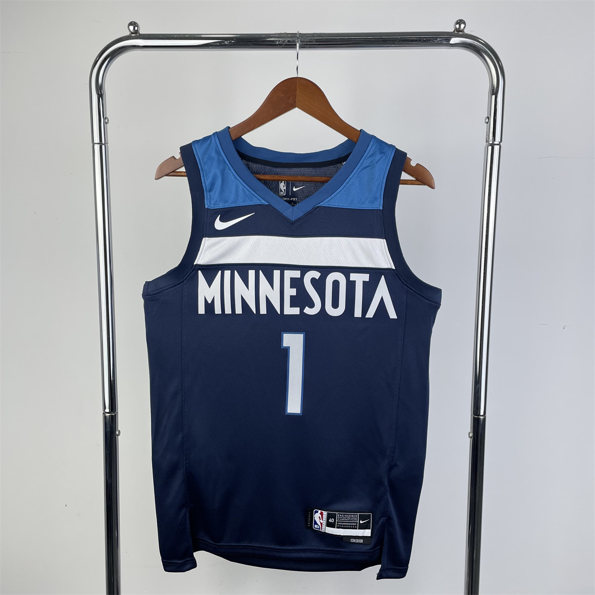 NBA Minnesota Timberwolves 2023 V-Neck Black Jersey ANDERSON#1 S-XXL
