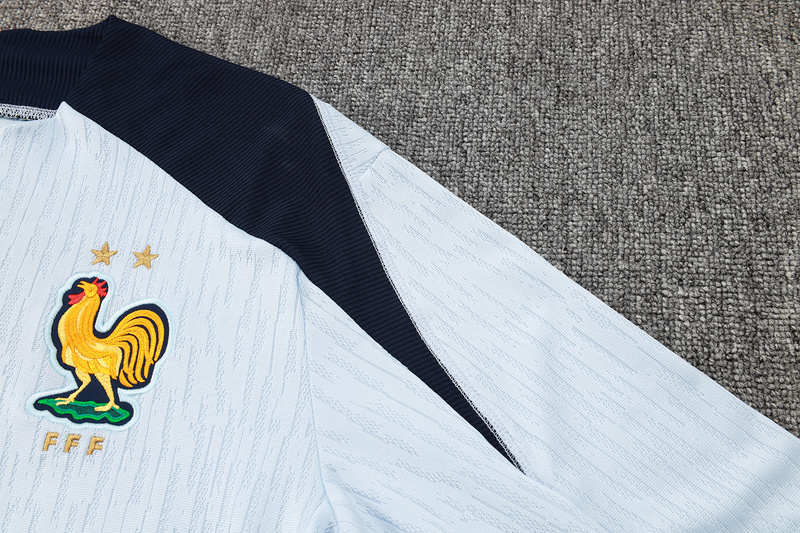 24/25 France Light blue Long-sleeved half-pull training kit Football team kit