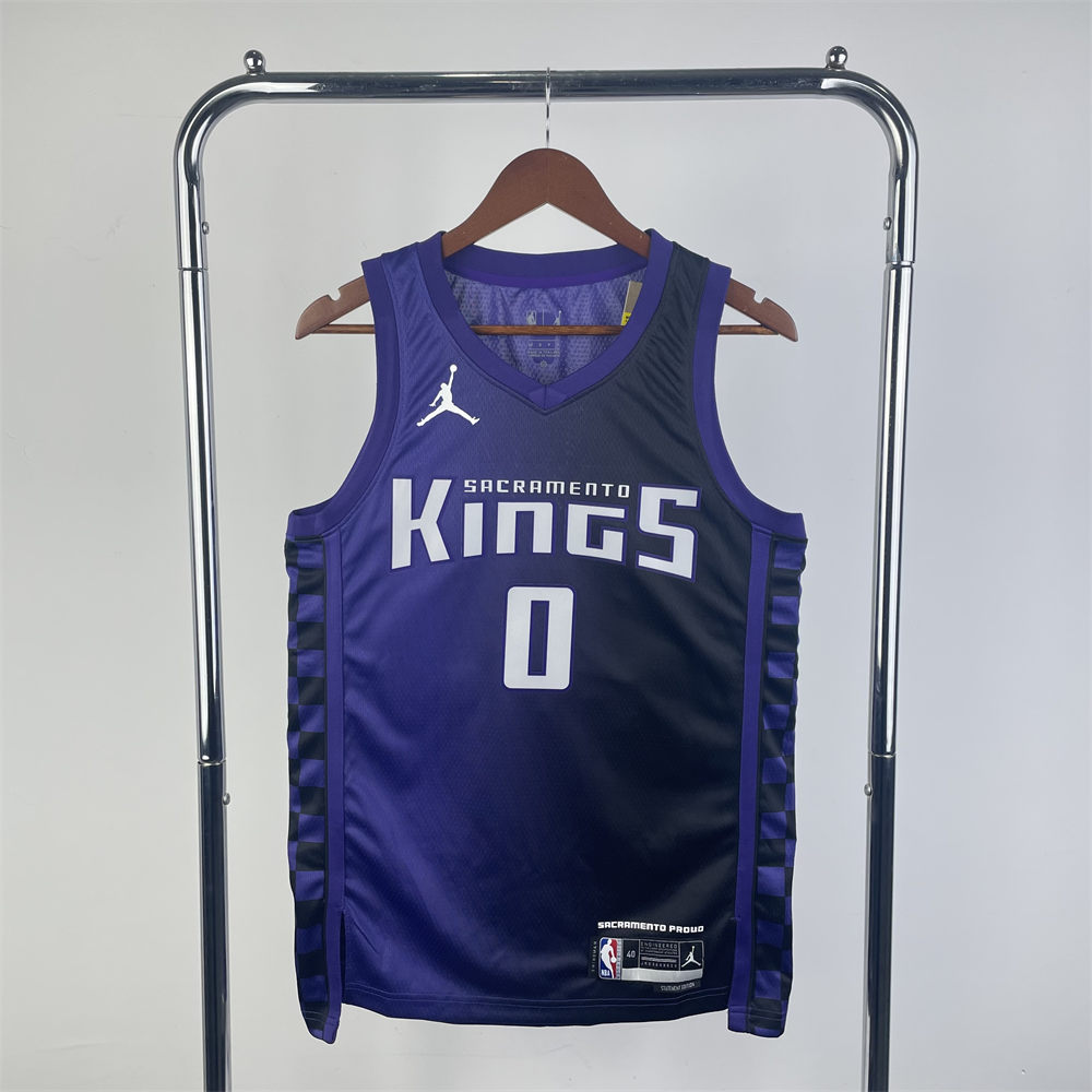 NBA Scaramento Kings 2024 V-Neck JORDAN Edition Purple jersey MONK#0 S-XXL