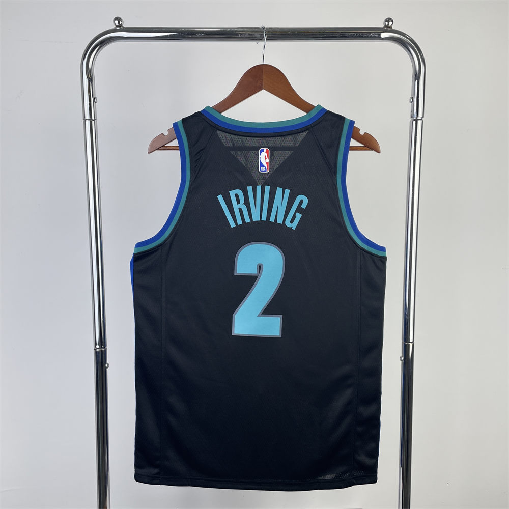 NBA Dallas Mavericks V-Neck Black Jersey IRVING#2 S-XXL