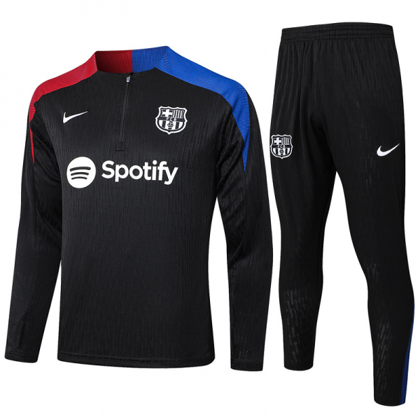 24/25 Barcelona Black Long-sleeved half-pull training kit Football team kit