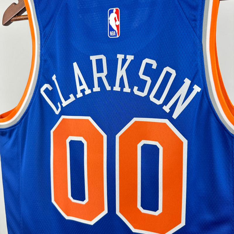 NBA New York Knicks Round Neck Blue jersey CLARKSON#00 S-XXL