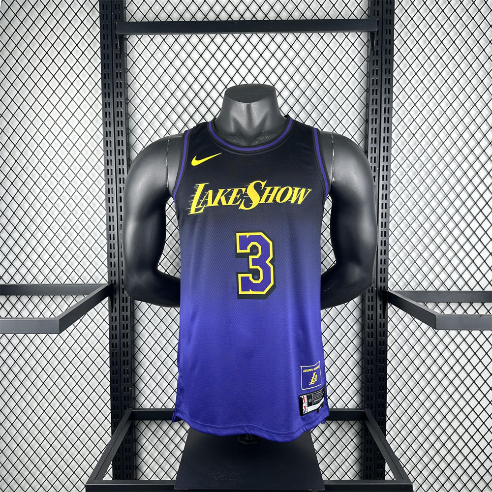 NBA Los Angeles Lakers 24/25 City Edition Purple Jersey DAVIS#3 S-XXL