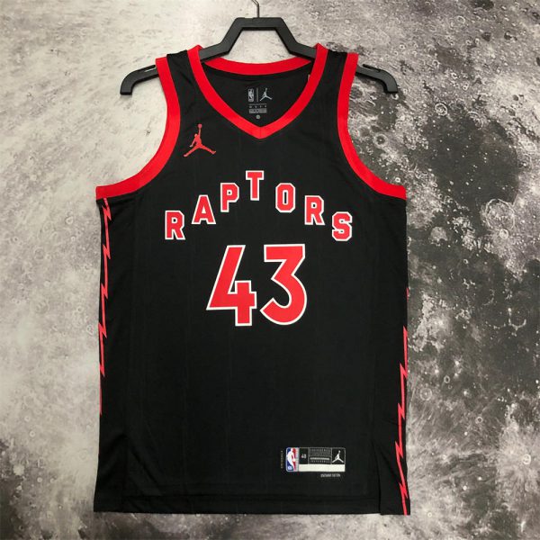 NBA Toronto Raptors V-Neck Black jersey SIAKAM#43 S-XXL