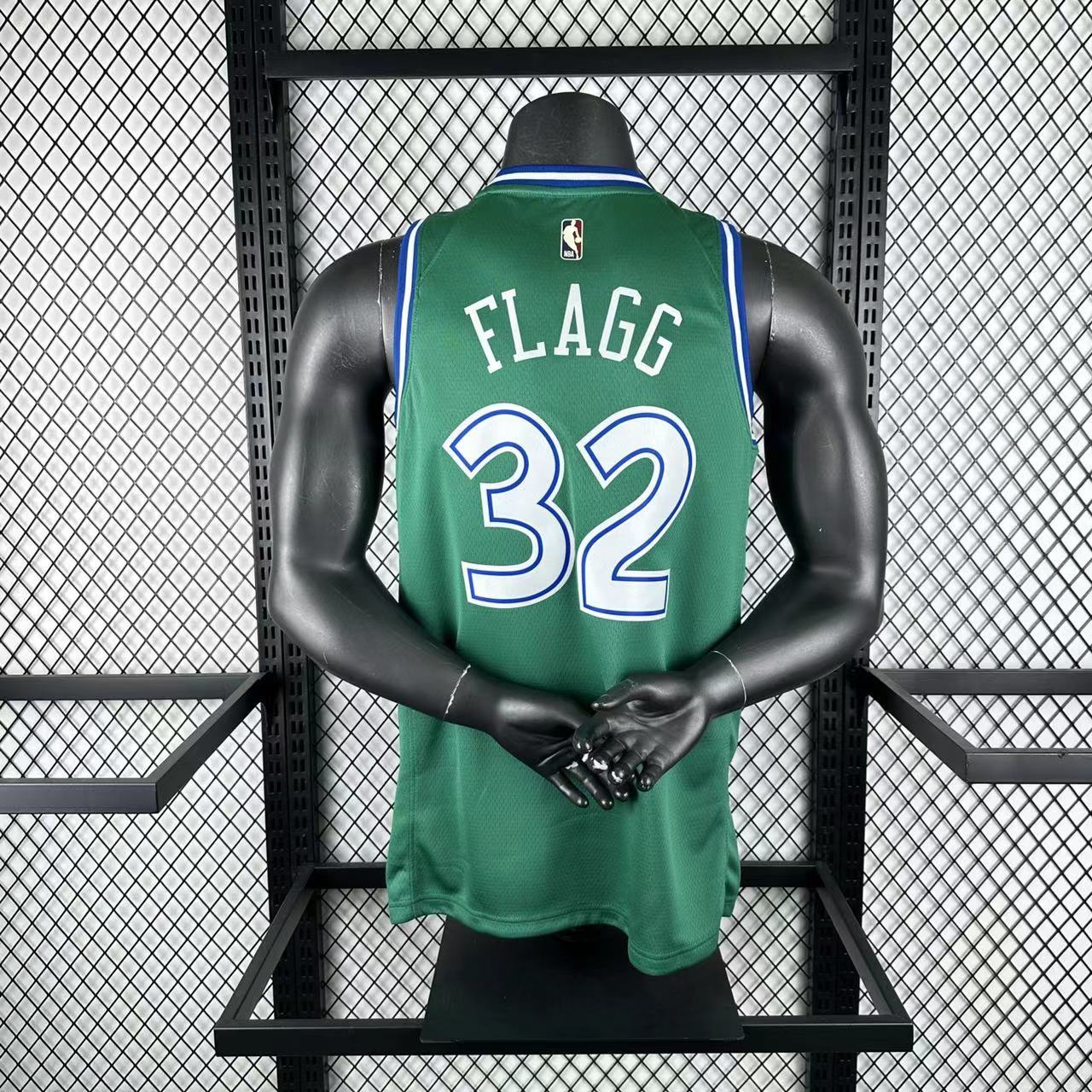 NBA Dallas Mavericks Round Neck Green Jersey FLAGG#32 S-XXL