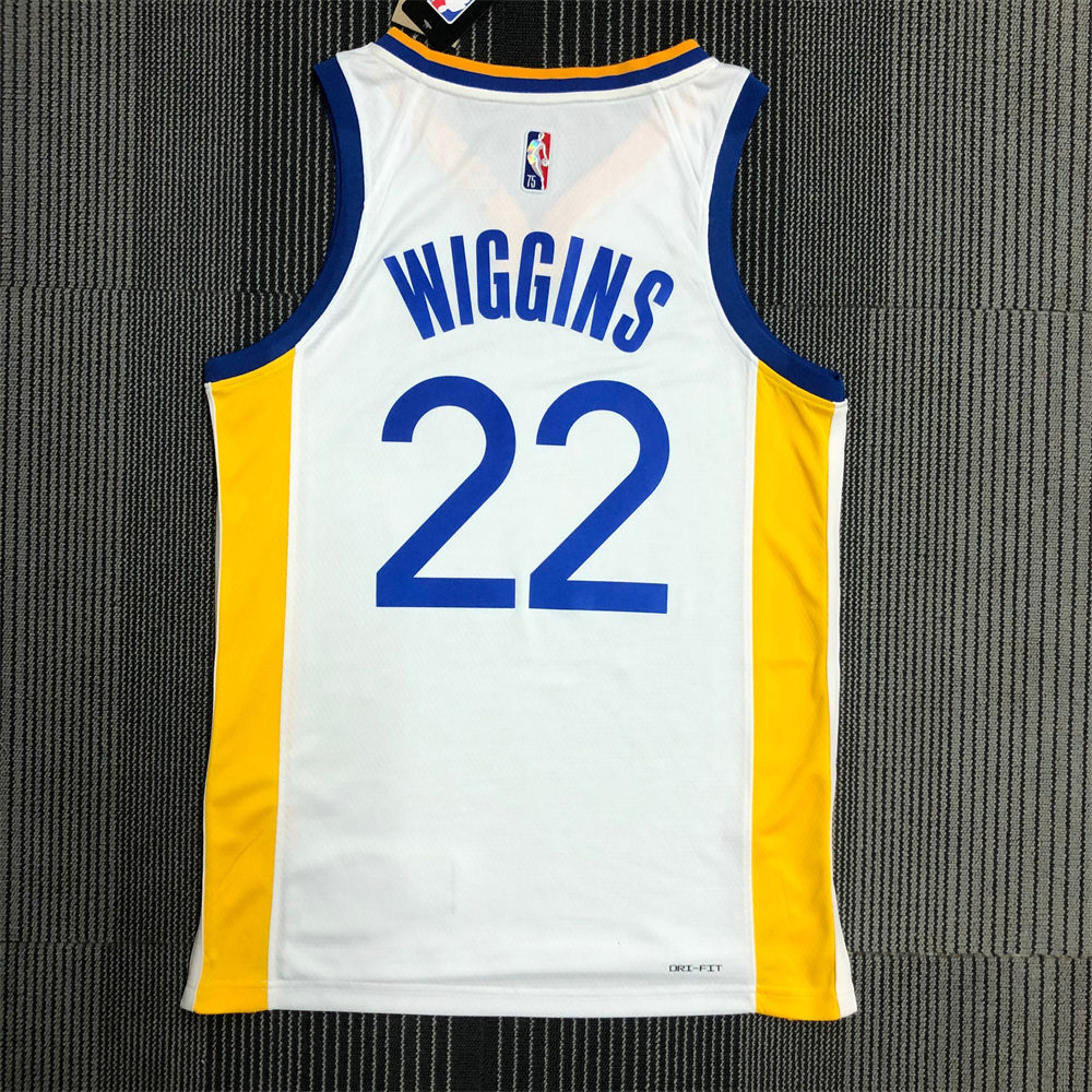 NBA Golden State Warriors V-Neck White Jersey WIGGINS#22 S-XXL