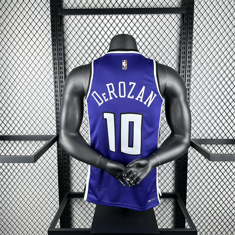 NBA Scaramento Kings 24/25 V-Neck Retro Blue jersey DeROZAN#10 S-XXL