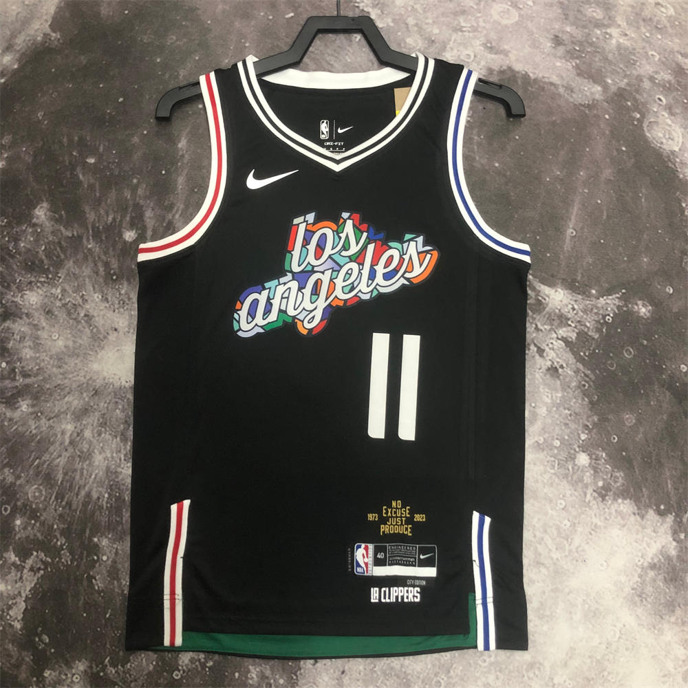 NBA Los Angeles Clippers V-Neck Black Jersey S-XXL